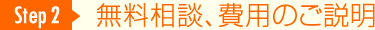 STEP2　初回無料相談、費用のご説明